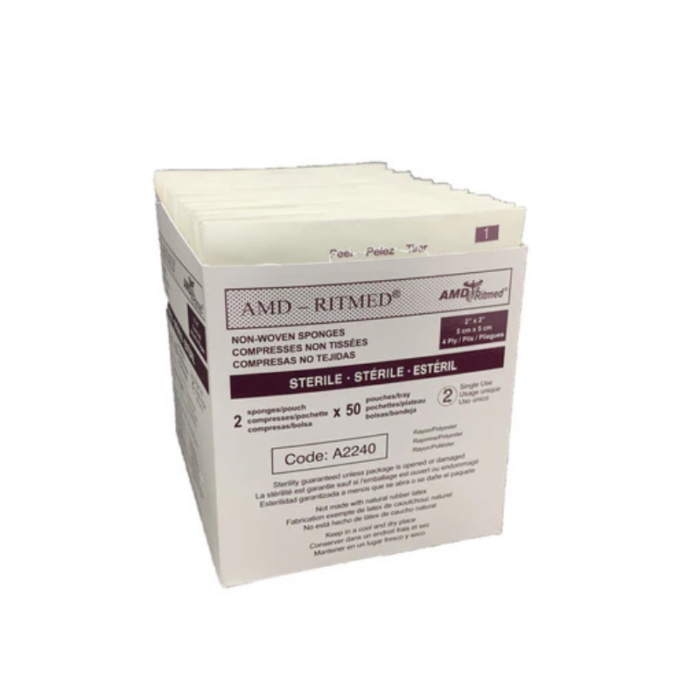 AMD-Ritmed,Non woven Gauze Sponge, Sterile, 2s, 50/Bx